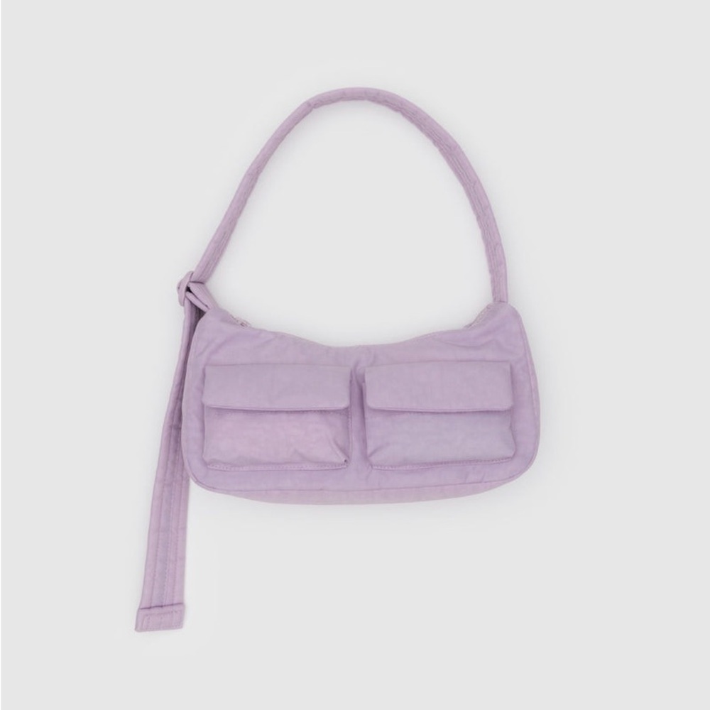 BAGGU Lilac Shoulder Bag with Front Pockets